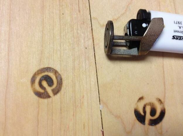 Pin It Branding Iron for BIC Lighters in Polished Bronzed Silver Steel