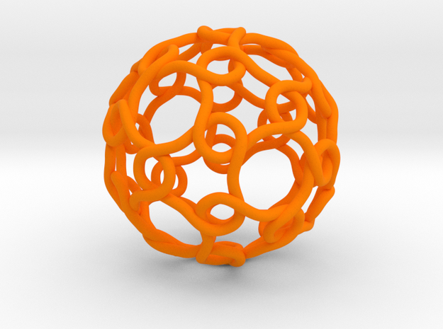 Link with Icosahedral Symmetry in Orange Processed Versatile Plastic