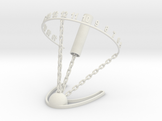 Chained Sundial (London) in White Natural Versatile Plastic
