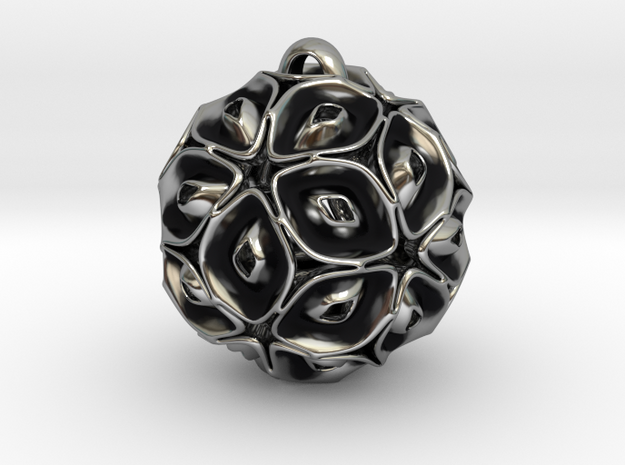 View of spherical games - part three. Pendant in Antique Silver