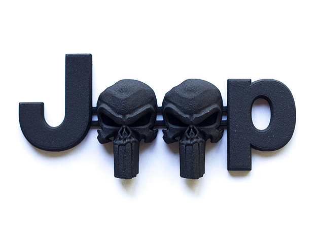 #CuzitsCustom 3D Punisher Skulls OEM Font in Black Natural Versatile Plastic: Small