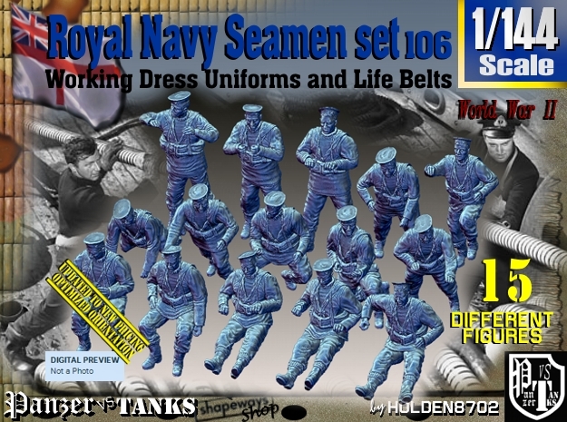 1/144 Royal Navy Seamen Set106 in Tan Fine Detail Plastic
