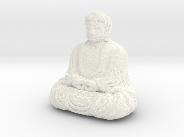 Great Buddha at Kamakura voxelized in White Processed Versatile Plastic