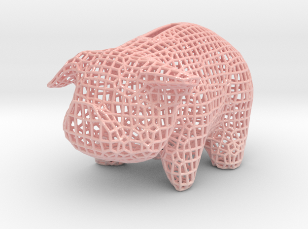 Wire Piggy Bank in Glossy Full Color Sandstone