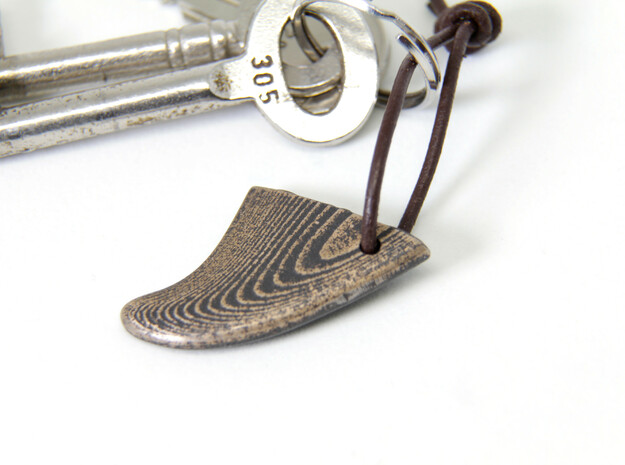 Fin-1-keychain in Matte Black Steel