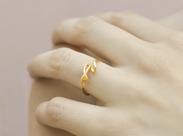 Curl Ring in 14k Gold Plated Brass: 6.5 / 52.75