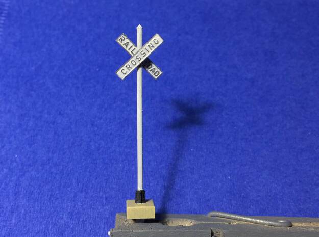 HO Cast Iron Crossbucks opposite mount w/ pointed  in Smoothest Fine Detail Plastic