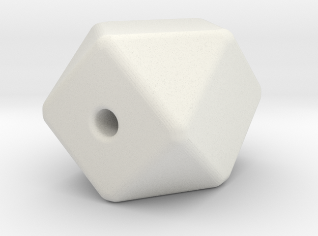 Geo Cube Bead in White Natural Versatile Plastic