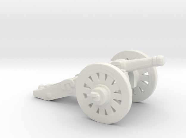 S Scale Cannon in White Natural Versatile Plastic
