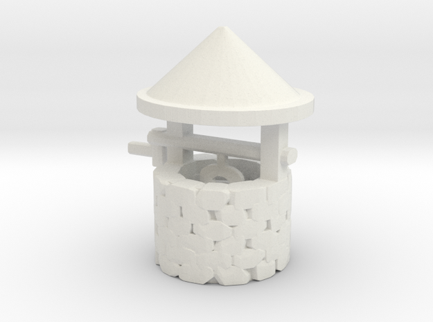 HO Scale Wishing Well in White Natural Versatile Plastic