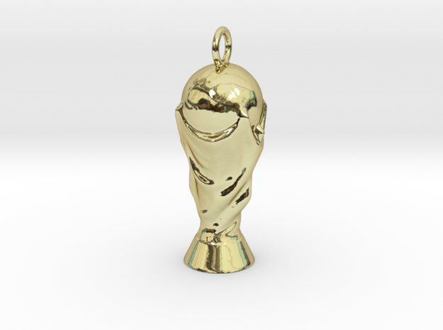 Football Trophy Earring in 18k Gold Plated Brass