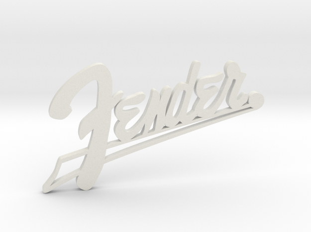 Fender Logo - 3.25" in White Premium Versatile Plastic