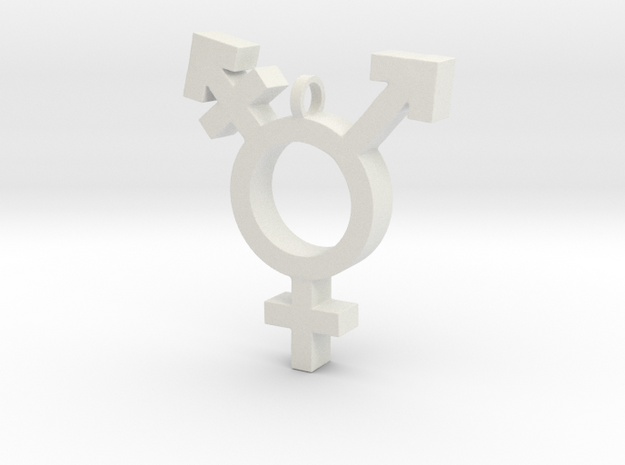 Transgender Symbol in White Natural Versatile Plastic