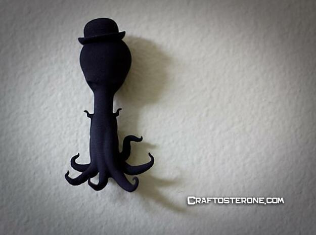 Derby Octopus in Bowler Hat (Jewelry Holder) in Black Natural Versatile Plastic