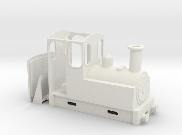 On18 Steam Tram Locomotive  in White Natural Versatile Plastic