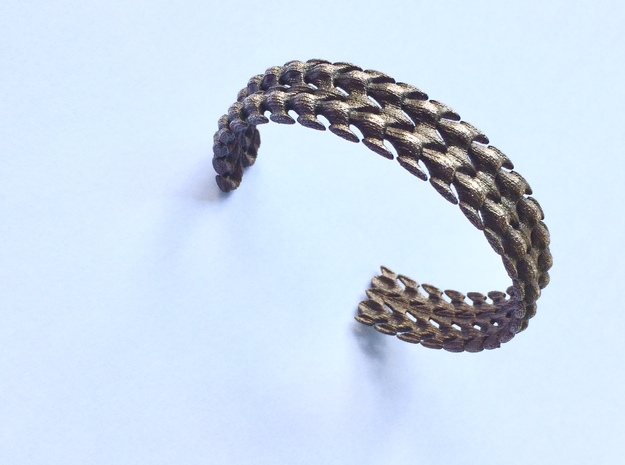 Bones Bracelet in Polished Bronze Steel
