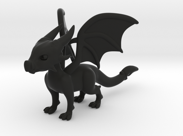Cynder the Dragon 5cm Tall in Black Natural Versatile Plastic