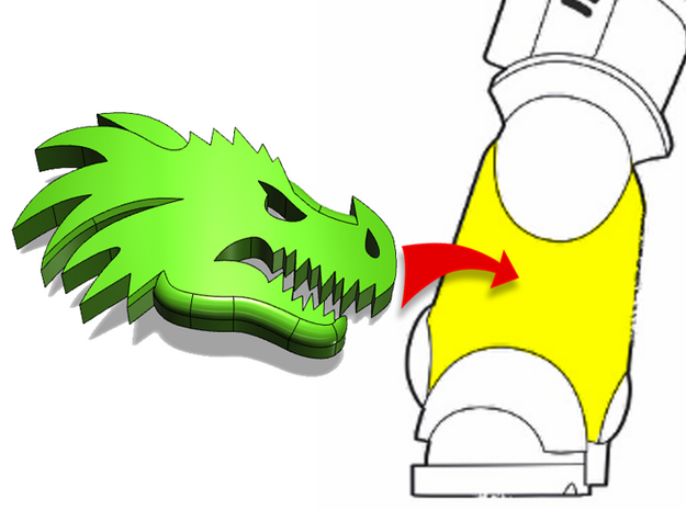 20x Dragon Head (Right) : Bent Insignia pack in Tan Fine Detail Plastic