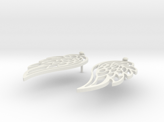Wing earrings in White Natural Versatile Plastic