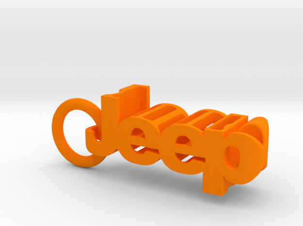 Jeep Wrangler JL Keychain in Orange Processed Versatile Plastic