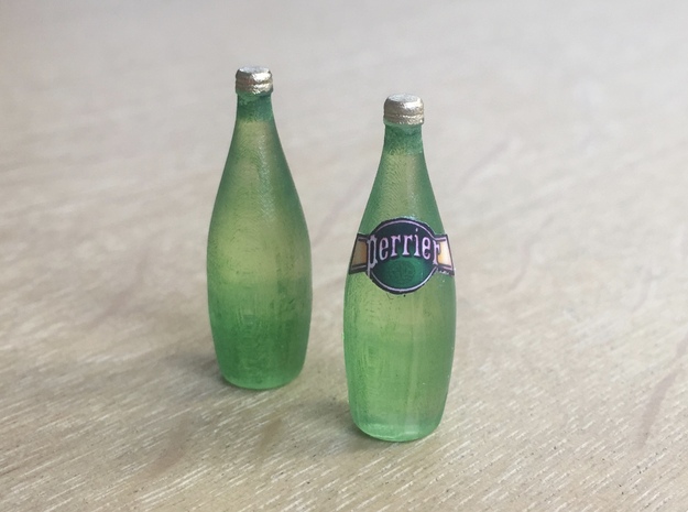 Perrier bottle 1litre, 1:12 in Tan Fine Detail Plastic
