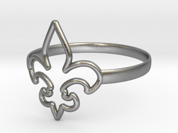 Fleur de Lille (Fleur-de-lis) Ring (variant 1) in Natural Silver