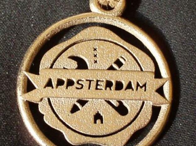 Appsterdam Pendant 1g for metal in Polished Bronzed Silver Steel