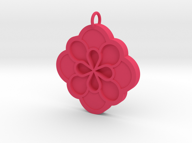 Blossom Pendant in Pink Processed Versatile Plastic