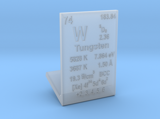 Tungsten Element Stand in Smooth Fine Detail Plastic