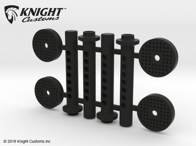 JK17019 SCX10ii Magnet mount plates small in Black Natural Versatile Plastic