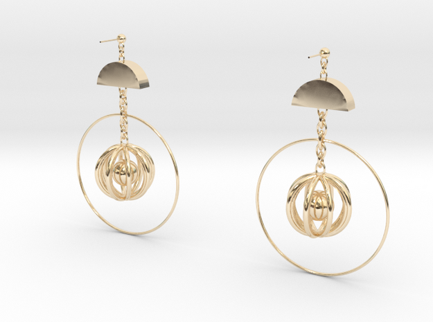 Mind in 14k Gold Plated Brass: Small