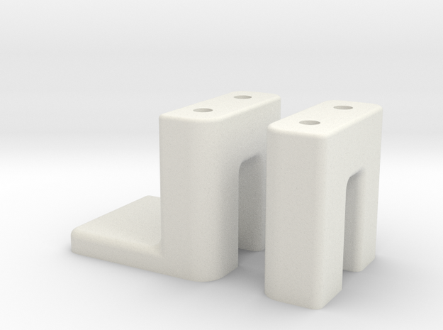 JWlowprofile servo holder2sfrontplateburi in White Natural Versatile Plastic