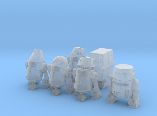 6 Assorted Space Mechanical Robots  in Tan Fine Detail Plastic
