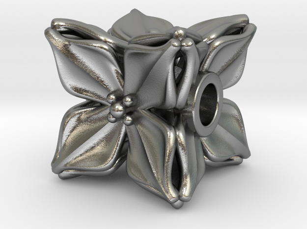 Floral Bead/Charm - Cube