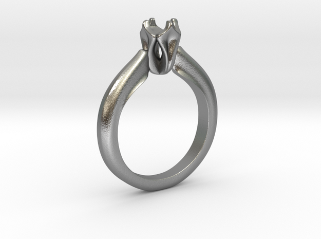 Solitaire Engagement Ring Setting (5 mm) in Natural Silver