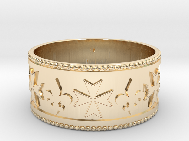 Geoplatis Ring A Size 63 in 14k Gold Plated Brass