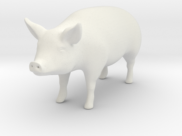 Pig in White Natural Versatile Plastic