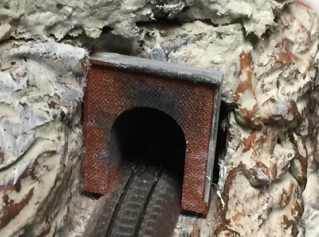 T-Scale Brick and Concrete Tunnel Portal (4) in Smoothest Fine Detail Plastic