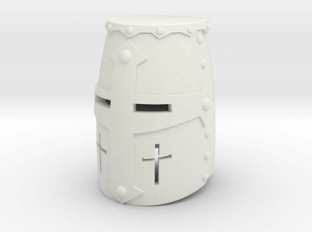 Crusader Helm (Full) in White Natural Versatile Plastic: Small
