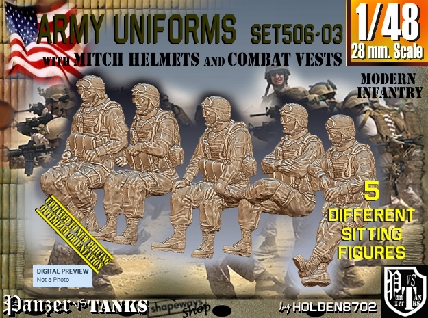1/48 Mod-Unif Vest+Mitch Set506-03 in Tan Fine Detail Plastic