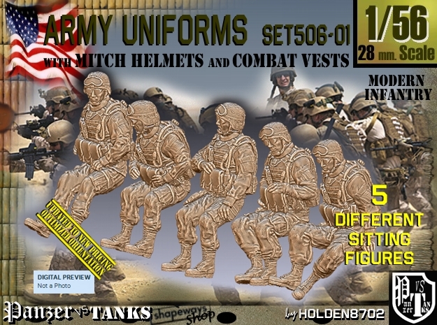 1/56 Mod-Unif Vest+Mitch Set506-01 in Tan Fine Detail Plastic