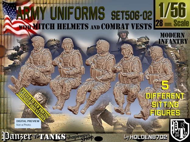 1/56 Mod-Unif Vest+Mitch Set506-02 in Tan Fine Detail Plastic