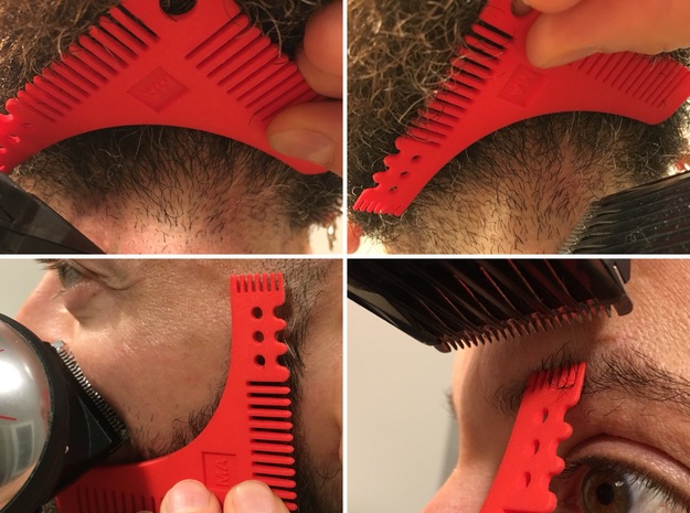 Perfect beard comb in Red Processed Versatile Plastic