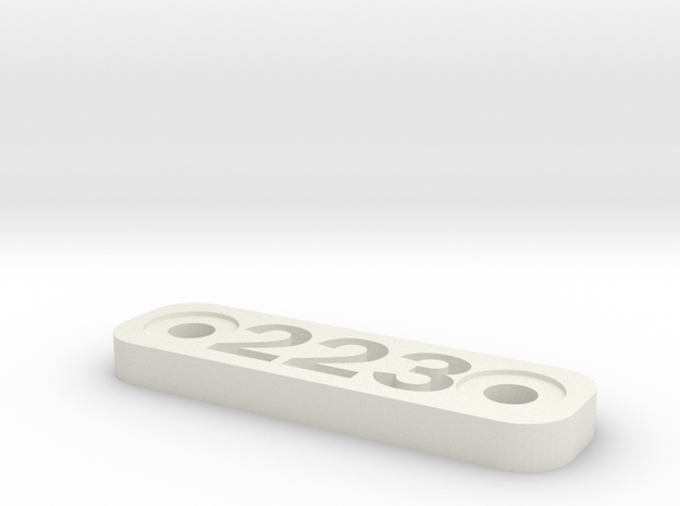 Caliber Marker - MLOK - 223 in White Natural Versatile Plastic