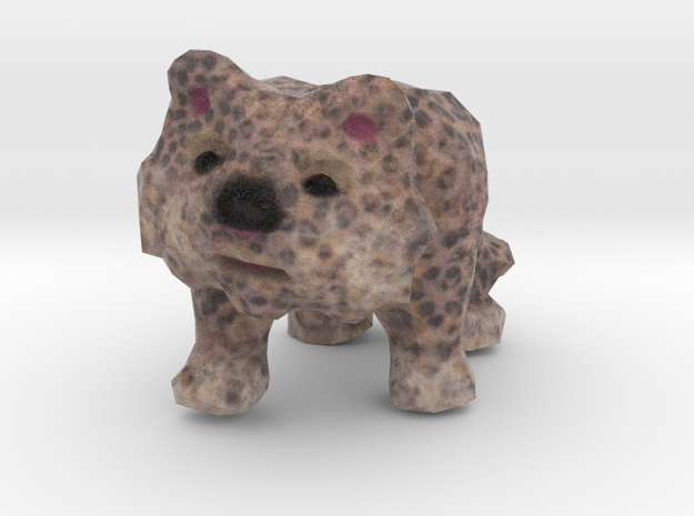 Snowy Leopard Figurine in Natural Full Color Sandstone