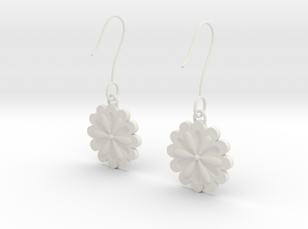 Daisy earrings in White Natural Versatile Plastic