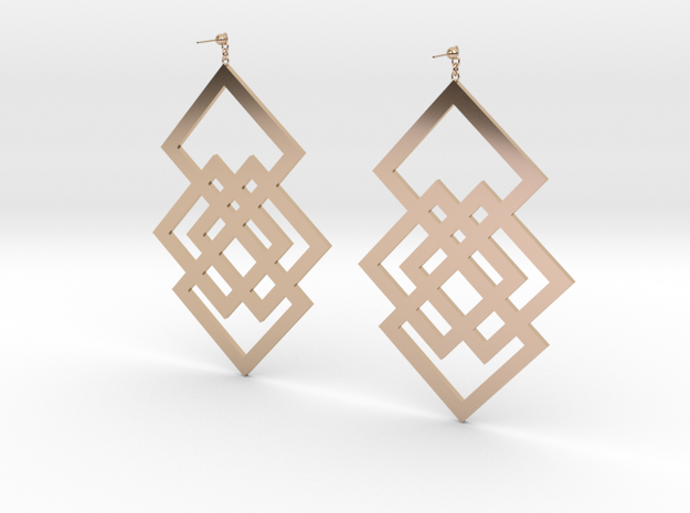 square in 14k Rose Gold Plated Brass