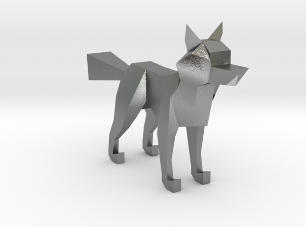 LOWPOLY FOX in Natural Silver