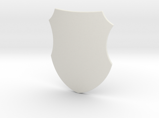 Badge Shield (Plain) in White Natural Versatile Plastic: Small