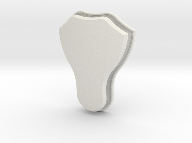 Italian Shield (Framed) in White Natural Versatile Plastic: Small